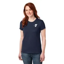  Ladies Cotton Swim Instructor Tee - YMCA Logo - Swim Instructor (Out of Water Shirt)