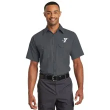 Mens Red Kap® Short Sleeve Solid Ripstop Shirt- Embroidered w/ Y Logo