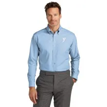 Mens Brooks Brothers® Tall Size Wrinkle-Free Stretch Nailhead Shirt - Embroidered Y Logo