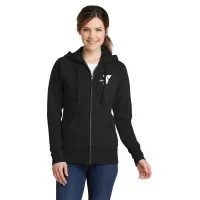 Ladies Core Fleece Full-Zip Hooded Sweatshirt  -  Screen Printed w/ Left Chest Y Logo